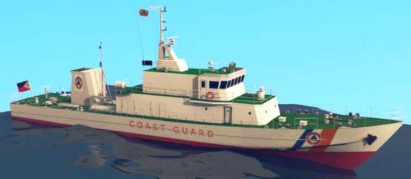 原文配图：日本方面展示的菲律宾MRRV艇模拟图像。
